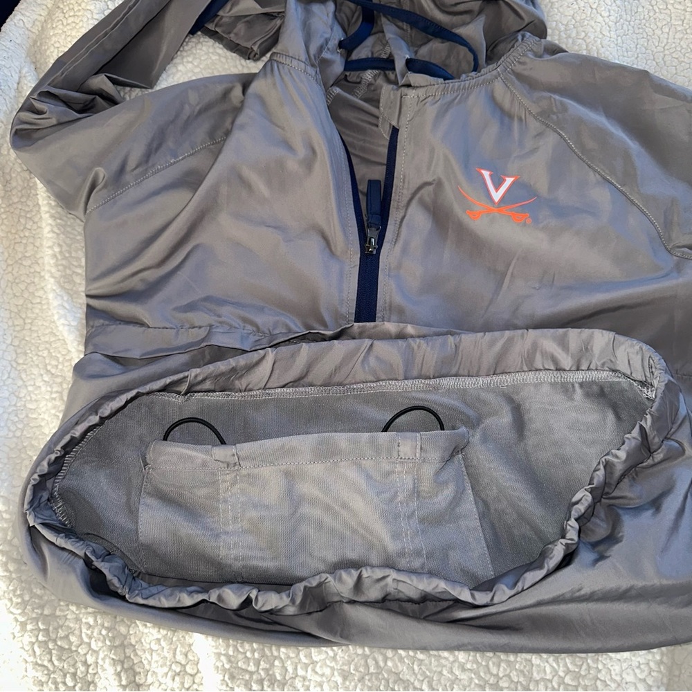 UVA Gray Quarter Zip Windbreaker - Picture 3 of 4